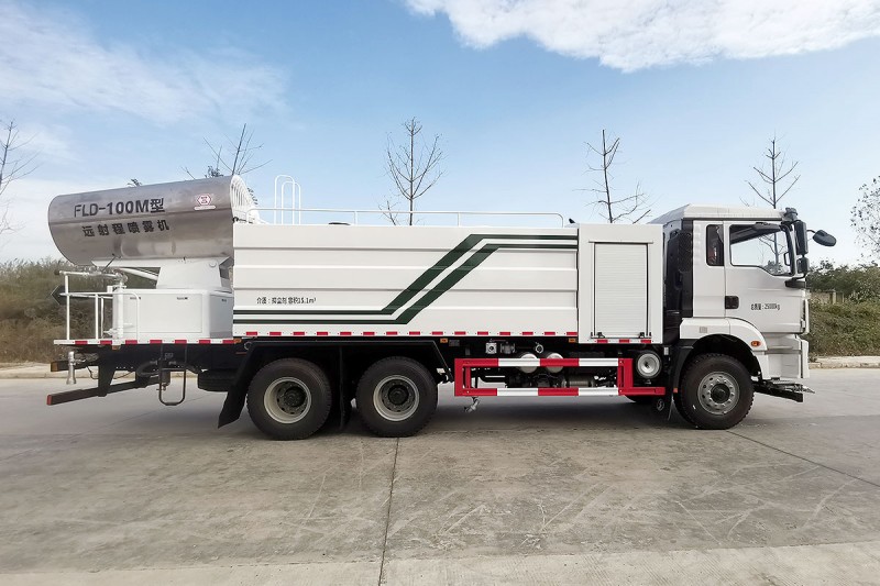 Shaanqi Delong Dust Suppression Vehicle - Rear Double Axle - Square Tank Volume 19 Square - 60m Fog 