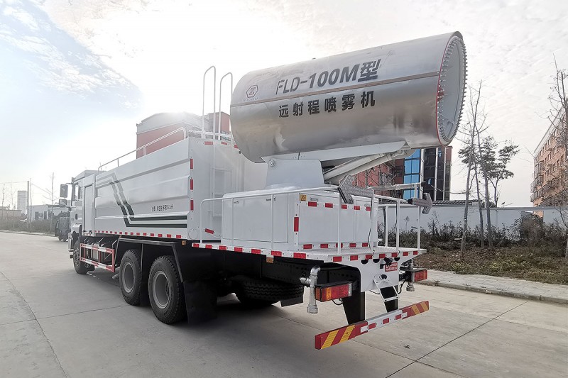 Shaanqi Delong Dust Suppression Vehicle - Rear Double Axle - Square Tank Volume 19 Square - 60m Fog 