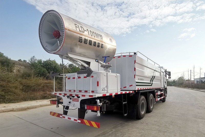 Shaanqi Delong Dust Suppression Vehicle - Rear Double Axle - Square Tank Volume 19 Square - 60m Fog 