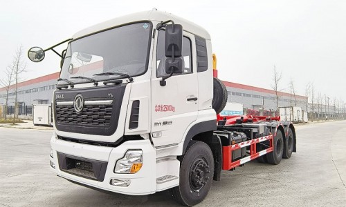 Dongfeng Tianlong Hooked Garbage Truck-Rear Double Axle