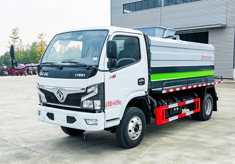 Dongfeng D6 Kitchen Waste Truck-Square Tank-Volume 5 square metres