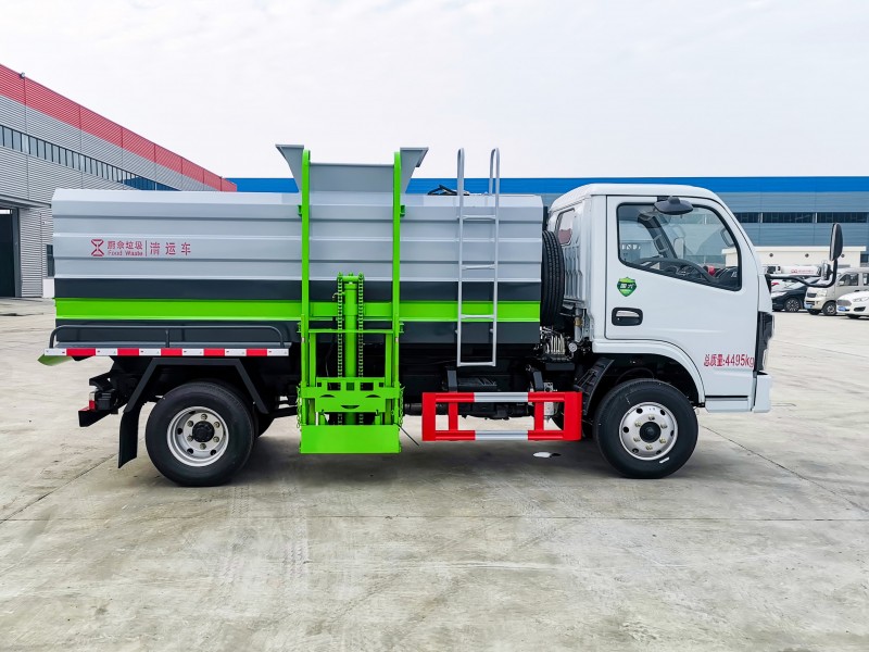 Dongfeng D6 Kitchen Waste Truck-Square Tank-Volume 5 square metres