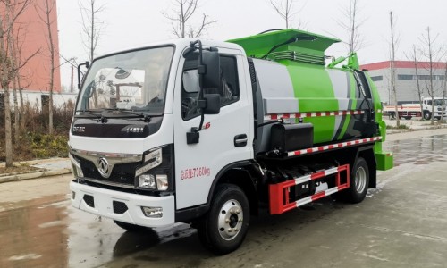 Dongfeng D6 Kitchen Waste Truck - New Square Tank - Volume 5 square metres