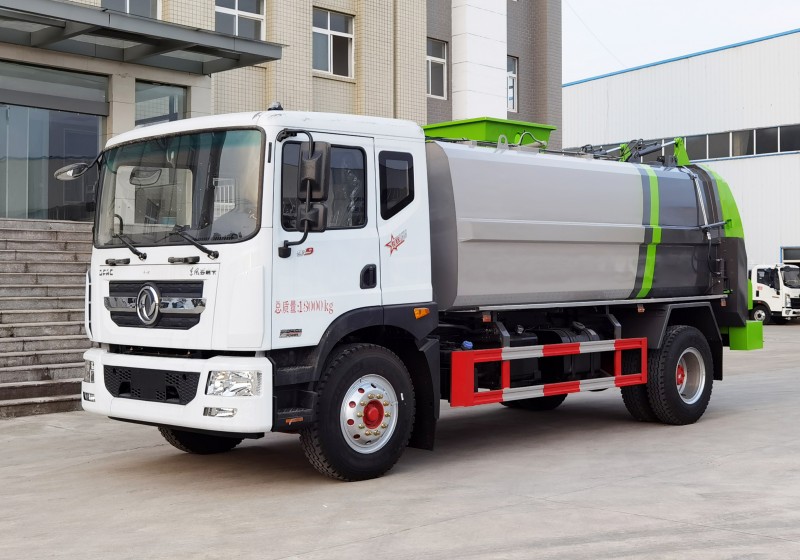 Dongfeng D9 Kitchen Waste Truck - New Square Tank - Volume 10 square metres