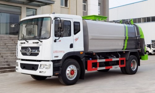 Dongfeng D9 Kitchen Waste Truck - New Square Tank - Volume 10 square metres