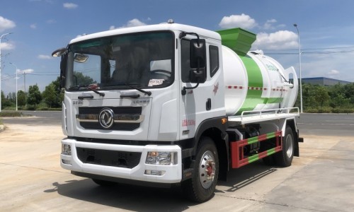 Dongfeng D9 Kitchen Waste Truck - Wheelbase 4500 - Round Tank - Volume 12 square