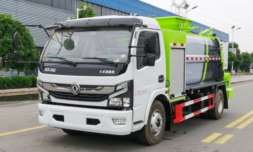 Pure Electric 180 Degree-Dongfeng D7 Kitchen Waste Truck-New Square Tank