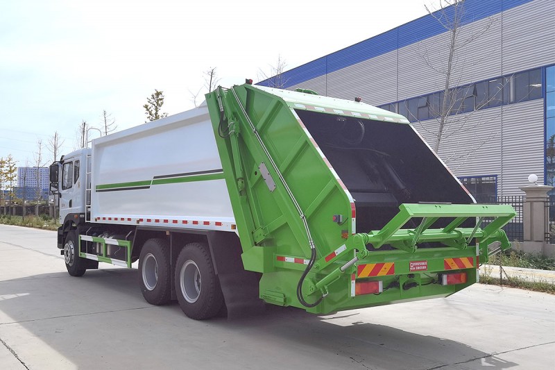 Dongfeng Huashen T5 Compressed Garbage Truck-Rear Dual Axle-Volume 20 square meters