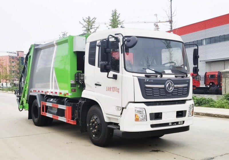 Dongfeng Tianjin Compressed Garbage Truck-Wheelbase 3950-Capacity 14 square meters